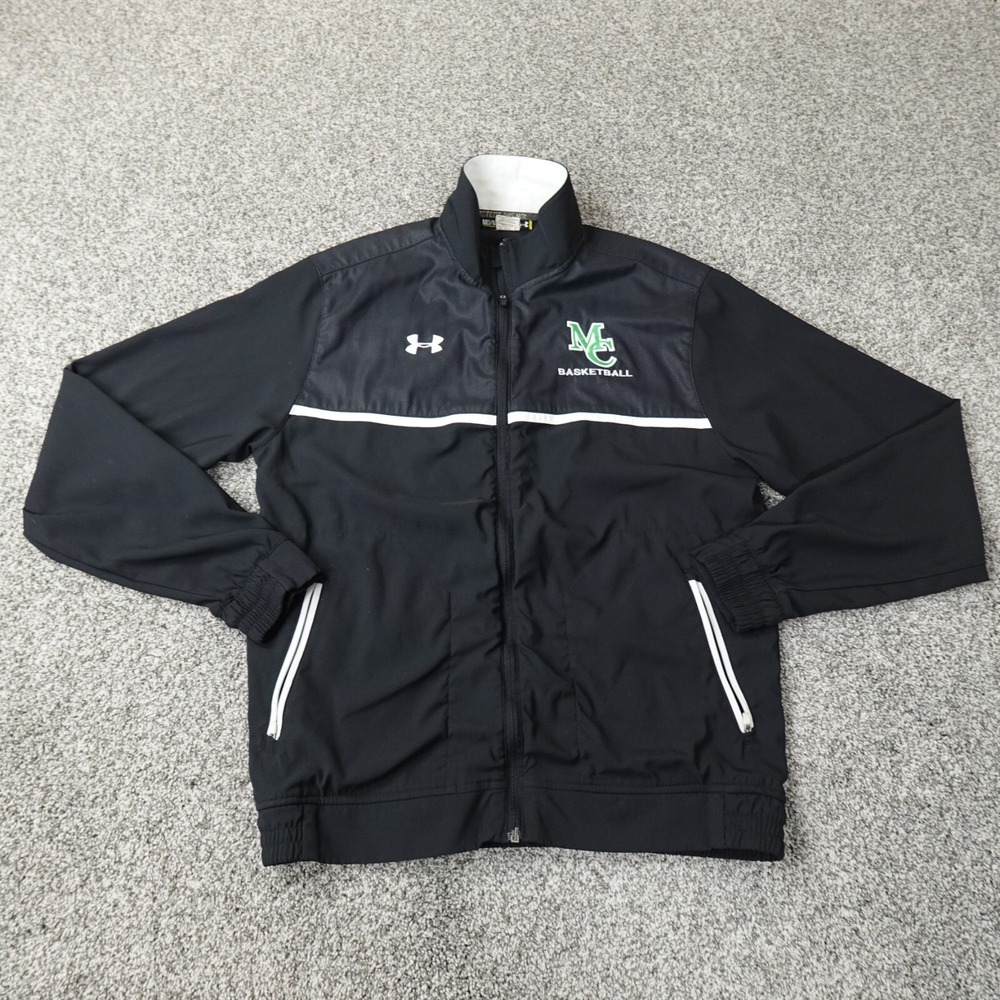 Under Armour Jacket Mens Medium Black White Loose Protect This House Athletic UA